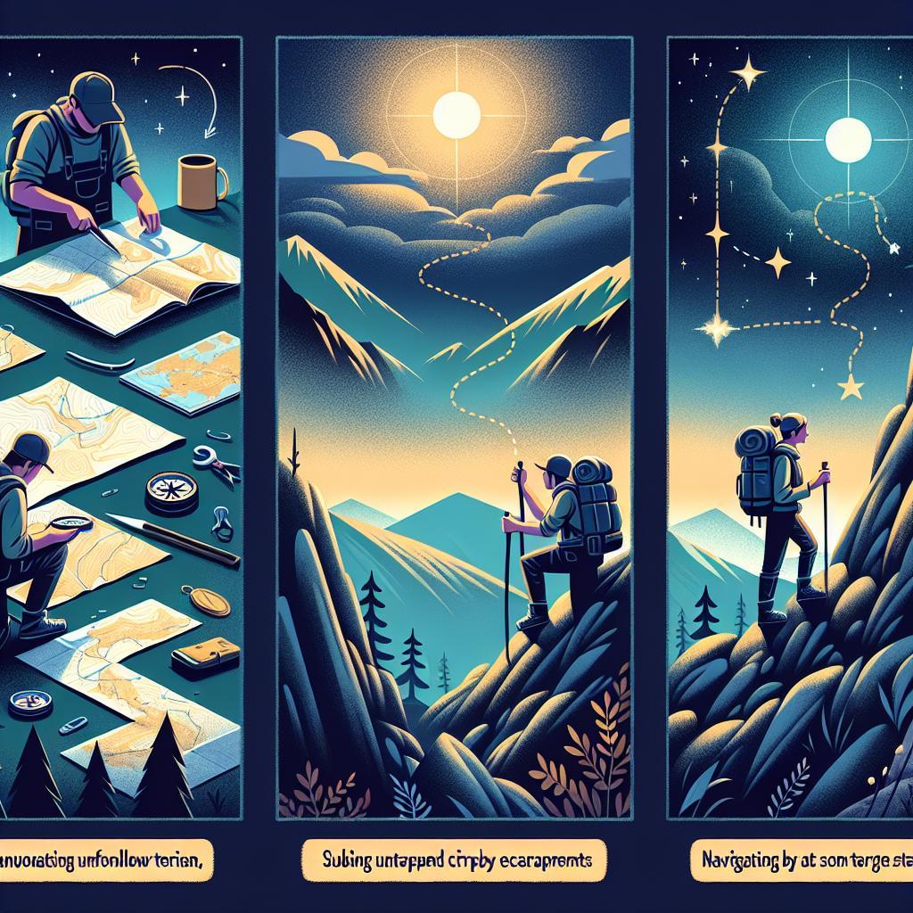 Orientierung in unbekanntem Gelände Schritt für Schritt